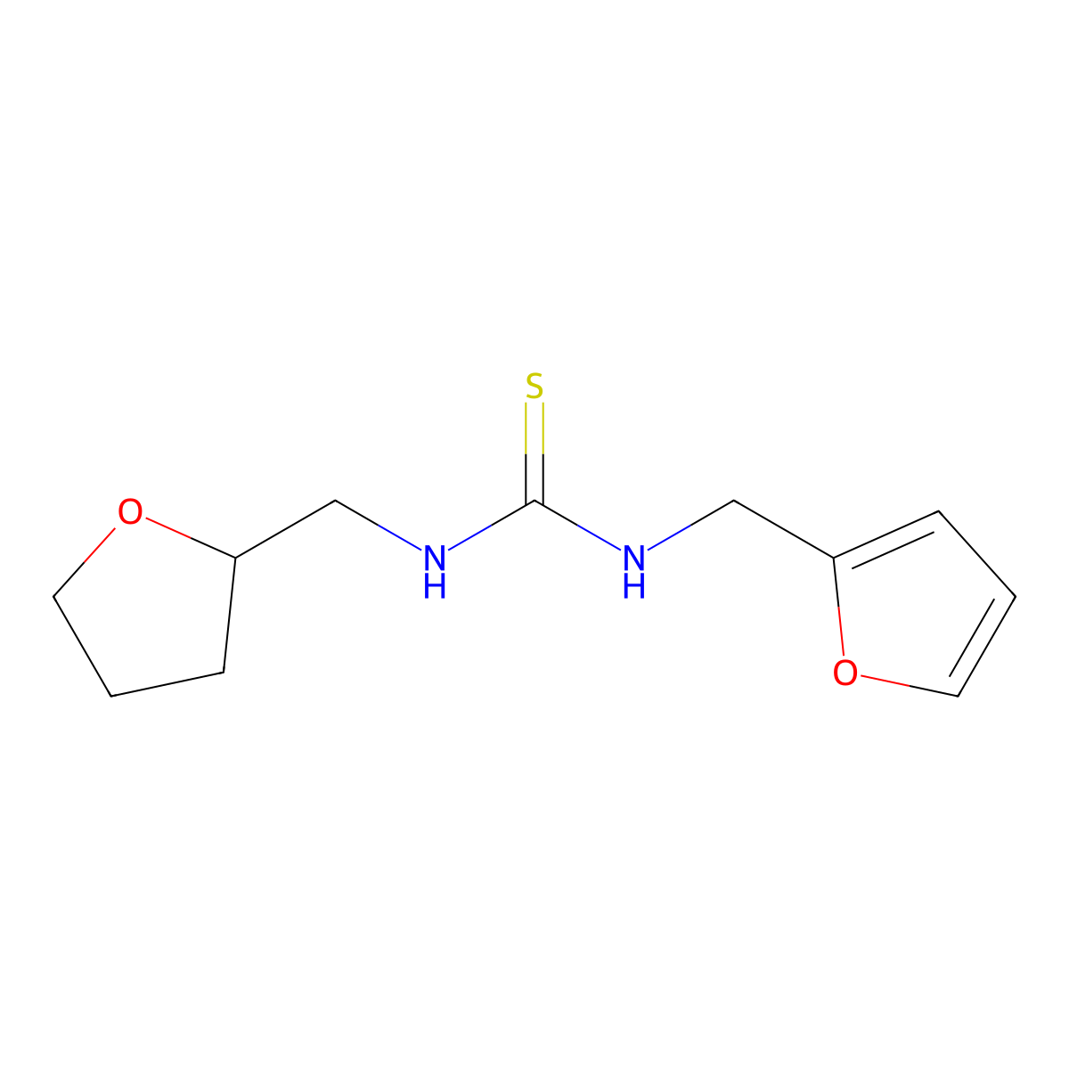 1-(Furan-2-ylmethyl)-3-(tetrahydrofuran-2-ylmethyl)thiourea molecular structure, CAS 667406-83-9