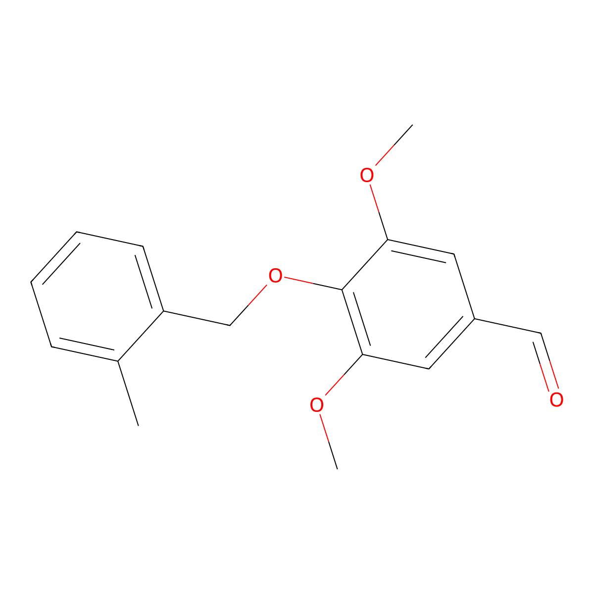 Benzaldehyde, 3,5-dimethoxy-4-[(2-methylphenyl)methoxy]- molecular structure, CAS 667406-86-2