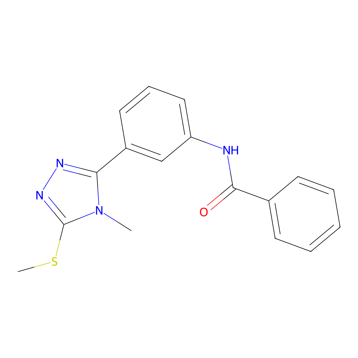 N-[3-(4-methyl-5-methylsulfanyl-1,2,4-triazol-3-yl)phenyl]benzamide molecular structure, CAS 667406-95-3