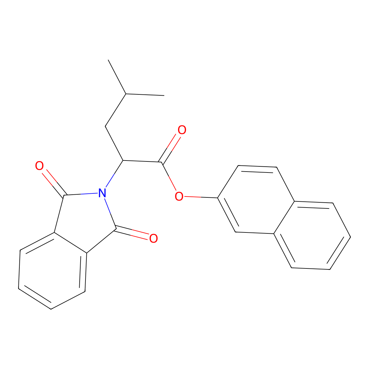 naphthalen-2-yl 2-(1,3-dioxo-1,3-dihydro-2H-isoindol-2-yl)-4-methylpentanoate molecular structure, CAS 667407-03-6