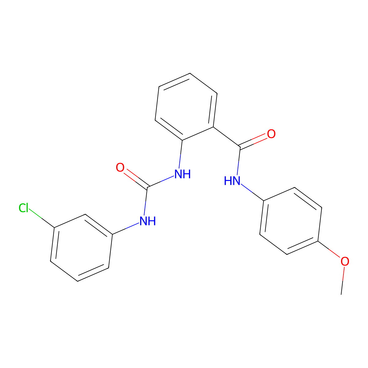 2-[(3-chlorophenyl)carbamoylamino]-N-(4-methoxyphenyl)benzamide molecular structure, CAS 667407-17-2