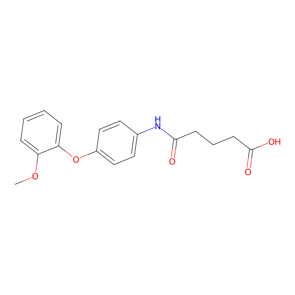 5-[4-(2-Methoxyphenoxy)anilino]-5-oxopentanoic acid molecular structure, CAS 667407-29-6
