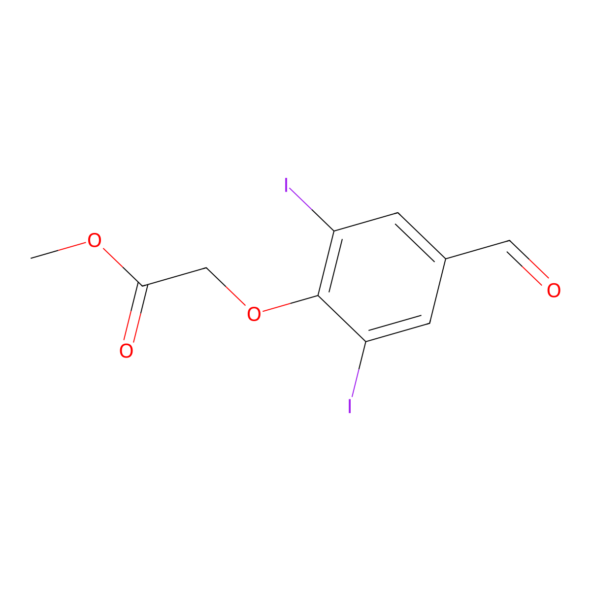 Methyl (4-formyl-2,6-diiodophenoxy)acetate molecular structure, CAS 667407-70-7