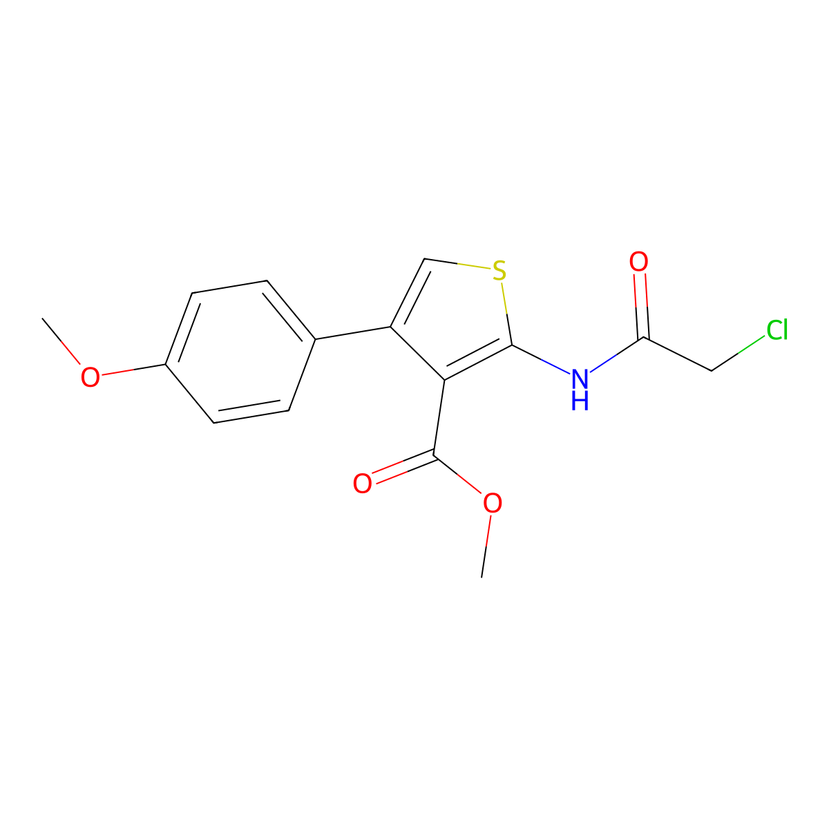 Methyl 2-[(chloroacetyl)amino]-4-(4-methoxyphenyl)thiophene-3-carboxylate molecular structure, CAS 667407-72-9