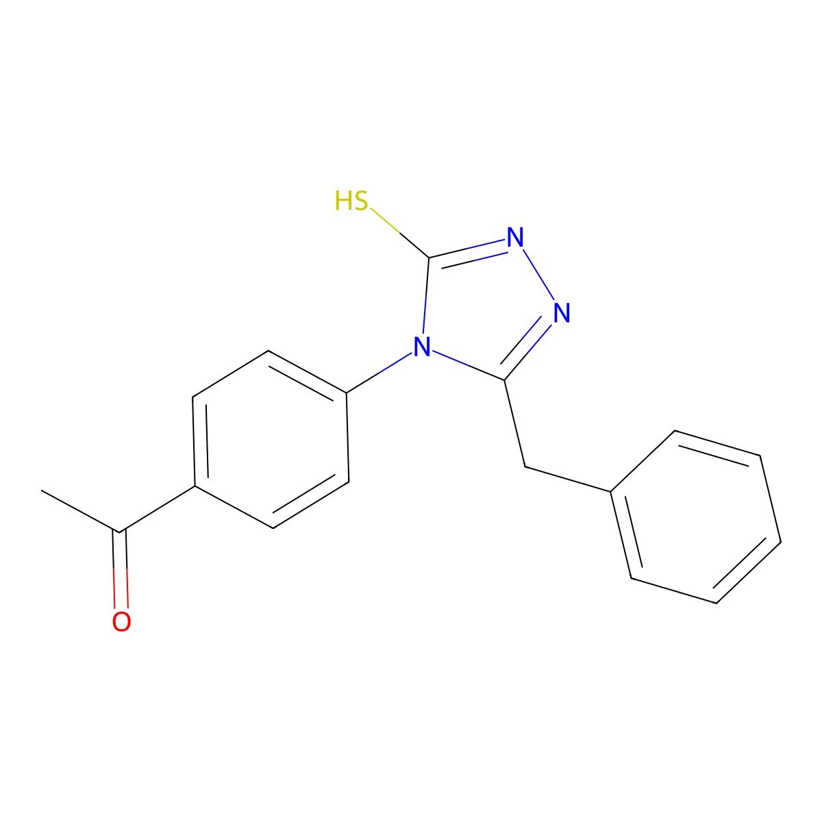 1-[4-(3-benzyl-5-sulfanyl-4H-1,2,4-triazol-4-yl)phenyl]ethanone molecular structure, CAS 667407-73-0