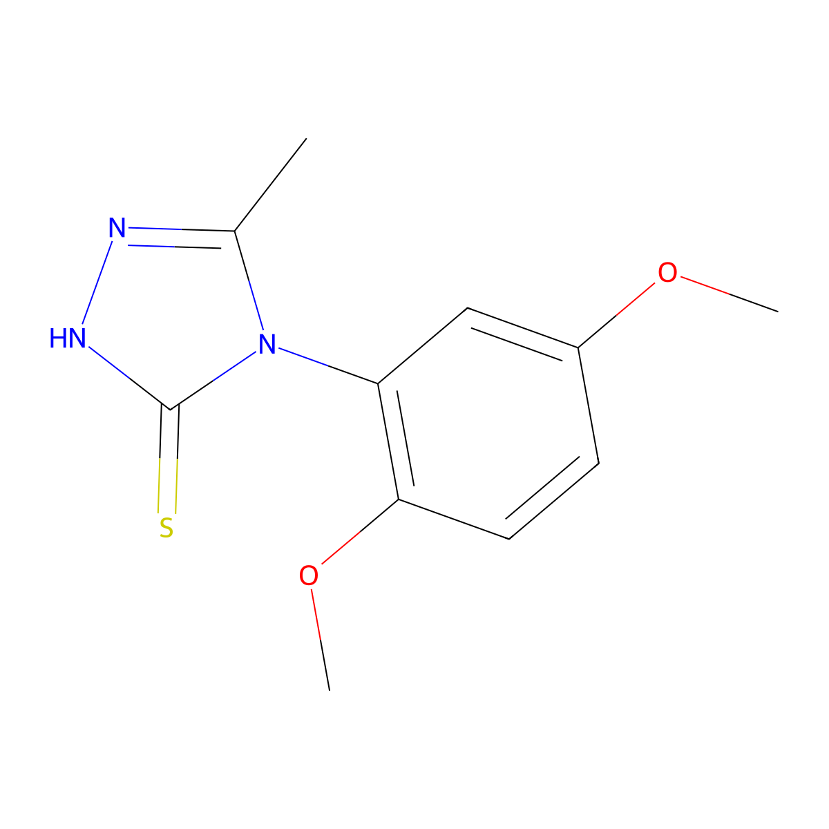 4-(2,5-dimethoxyphenyl)-5-methyl-4H-1,2,4-triazole-3-thiol molecular structure, CAS 667407-74-1