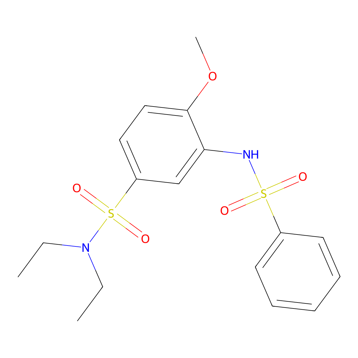 Diethyl({4-methoxy-3-[(phenylsulfonyl)amino]phenyl}sulfonyl)amine molecular structure, CAS 667408-03-9