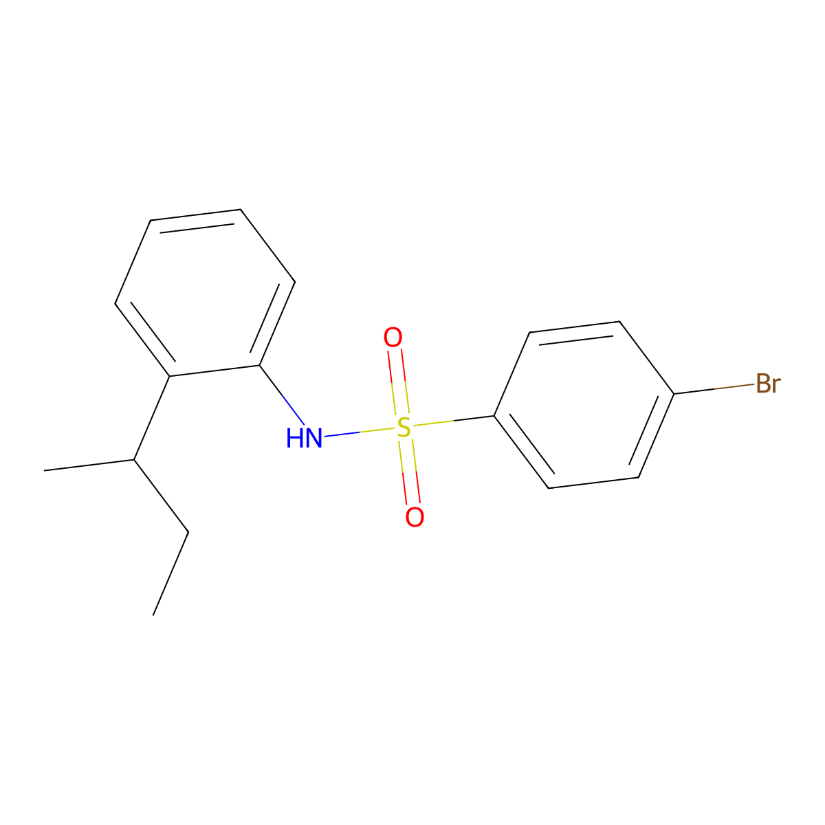 4-bromo-N-(2-butan-2-ylphenyl)benzenesulfonamide molecular structure, CAS 667408-13-1