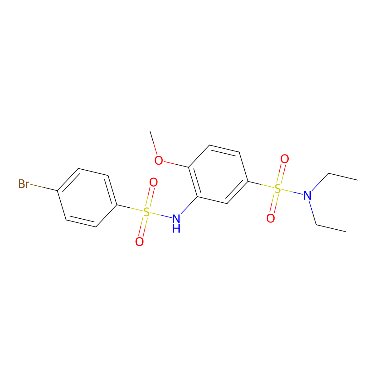 3-[(4-bromophenyl)sulfonylamino]-N,N-diethyl-4-methoxybenzenesulfonamide molecular structure, CAS 667408-15-3