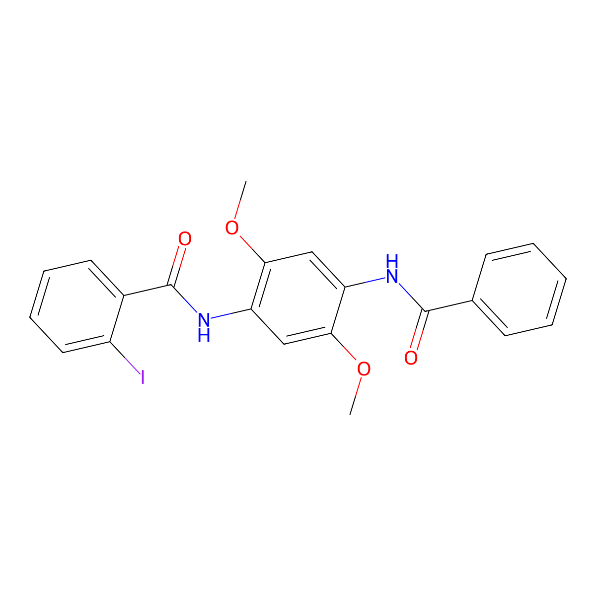 N-(4-benzamido-2,5-dimethoxyphenyl)-2-iodobenzamide molecular structure, CAS 667408-21-1