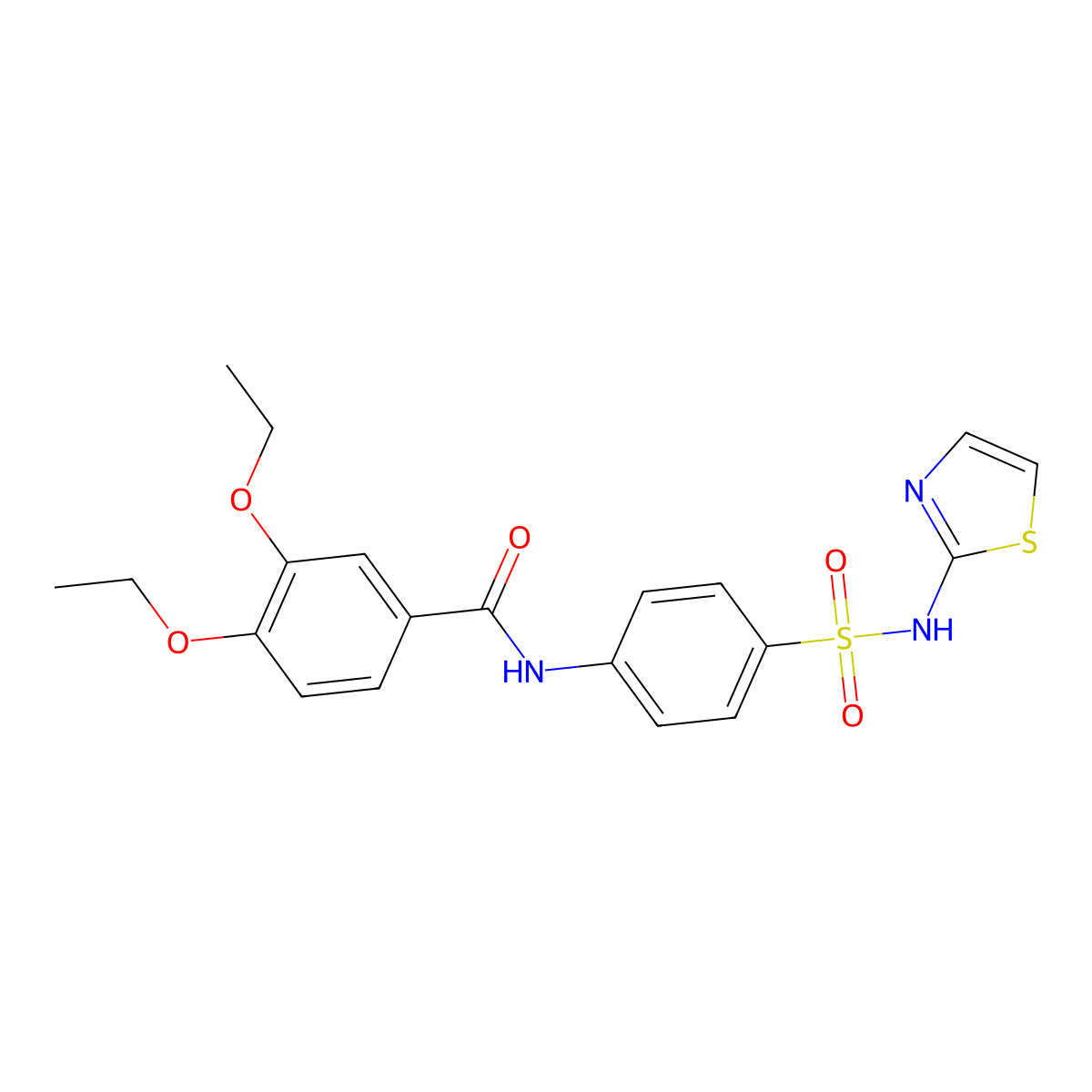 3,4-diethoxy-N-[4-(1,3-thiazol-2-ylsulfamoyl)phenyl]benzamide molecular structure, CAS 667408-28-8