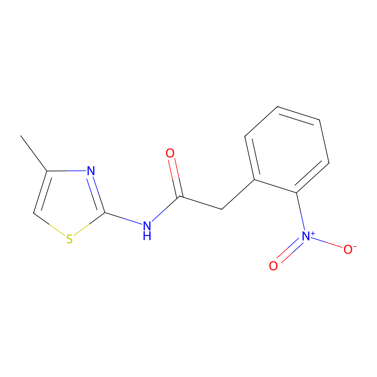 N-(4-methyl-1,3-thiazol-2-yl)-2-(2-nitrophenyl)acetamide molecular structure, CAS 667408-33-5