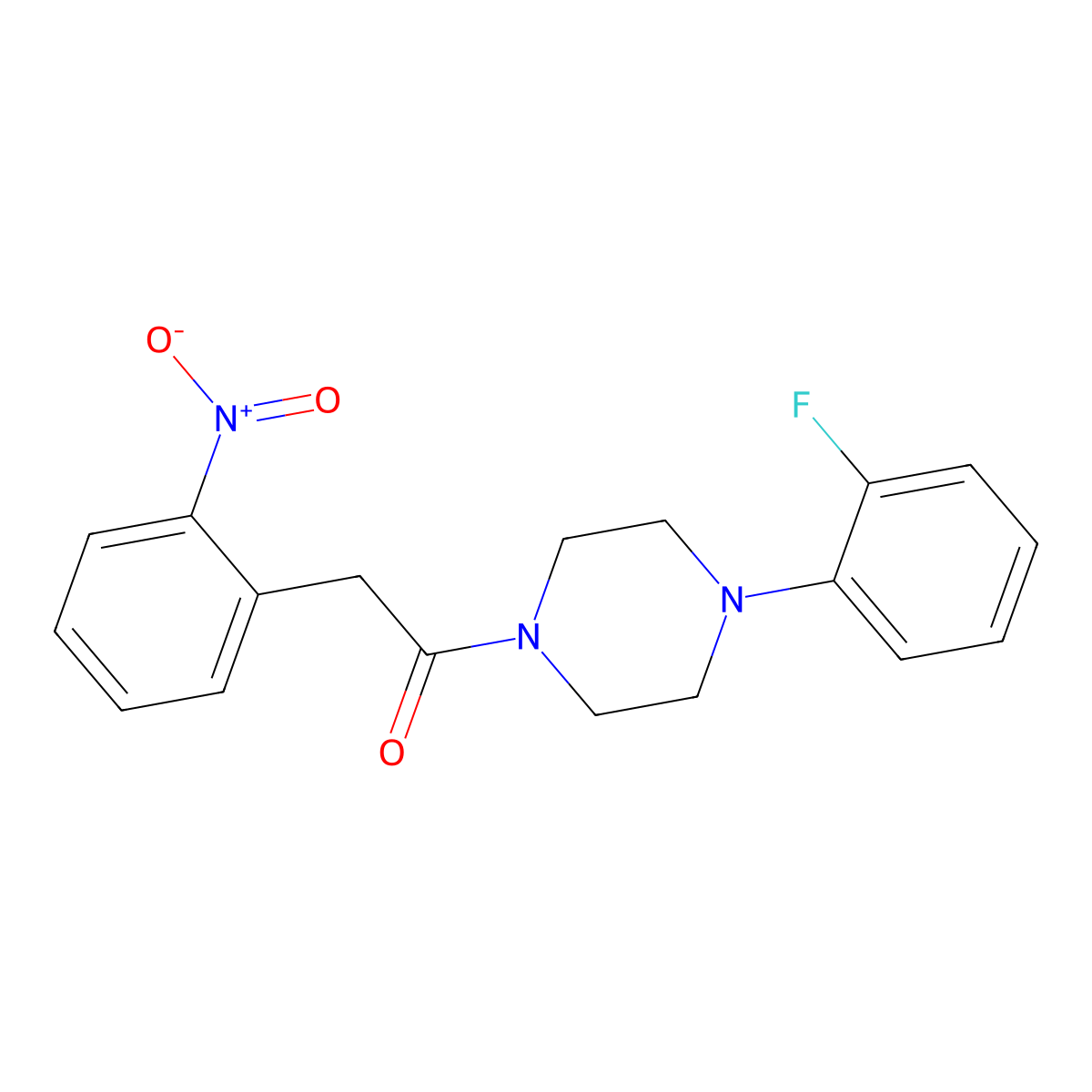 1-[4-(2-Fluorophenyl)piperazin-1-yl]-2-(2-nitrophenyl)ethanone molecular structure, CAS 667408-37-9