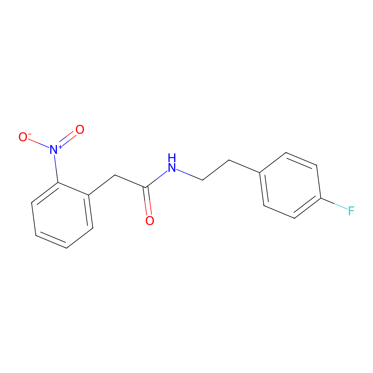 N-[2-(4-fluorophenyl)ethyl]-2-(2-nitrophenyl)acetamide molecular structure, CAS 667408-39-1