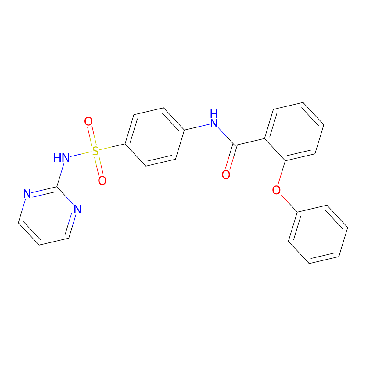 2-phenoxy-N-[4-(pyrimidin-2-ylsulfamoyl)phenyl]benzamide molecular structure, CAS 667408-41-5