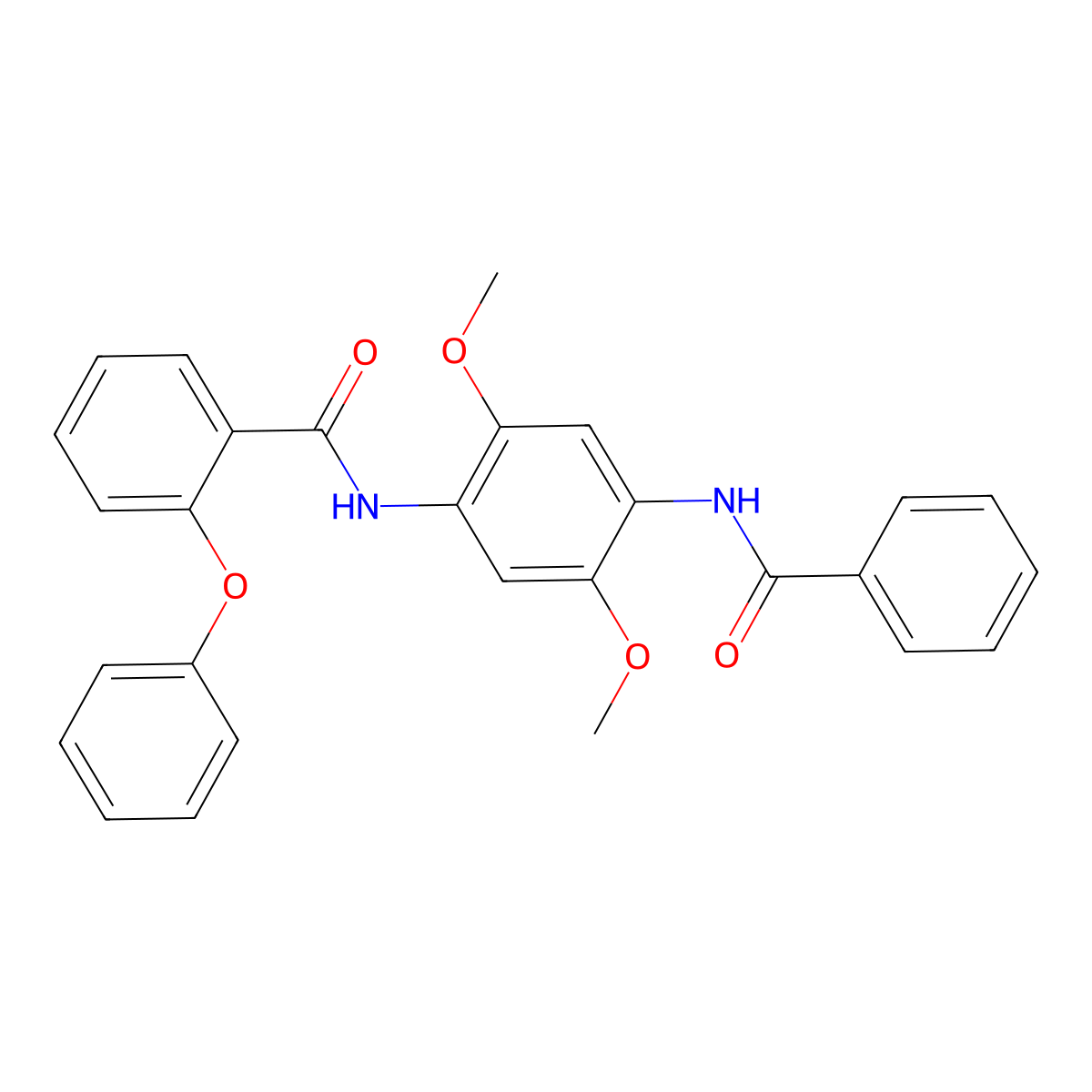 N-(4-benzamido-2,5-dimethoxyphenyl)-2-phenoxybenzamide molecular structure, CAS 667408-43-7
