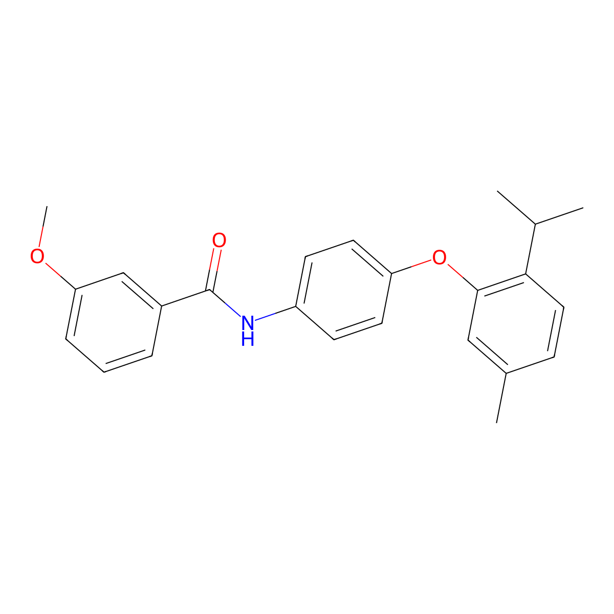 3-methoxy-N-[4-(5-methyl-2-propan-2-ylphenoxy)phenyl]benzamide molecular structure, CAS 667408-52-8