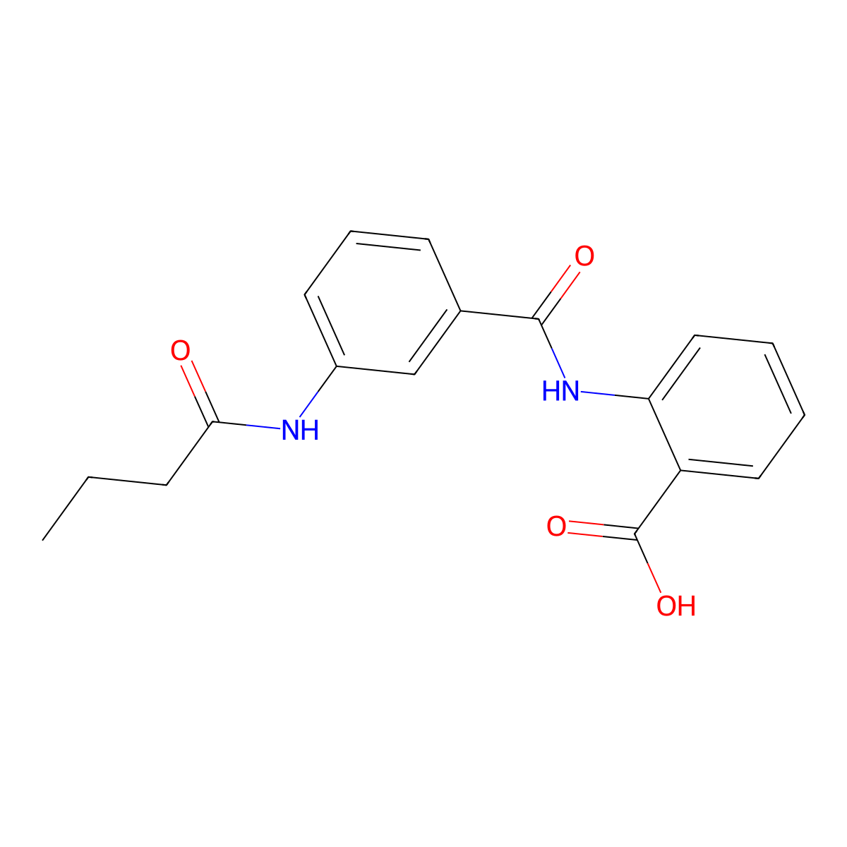 2-({[3-(Butanoylamino)phenyl]carbonyl}amino)benzoic acid molecular structure, CAS 667408-54-0