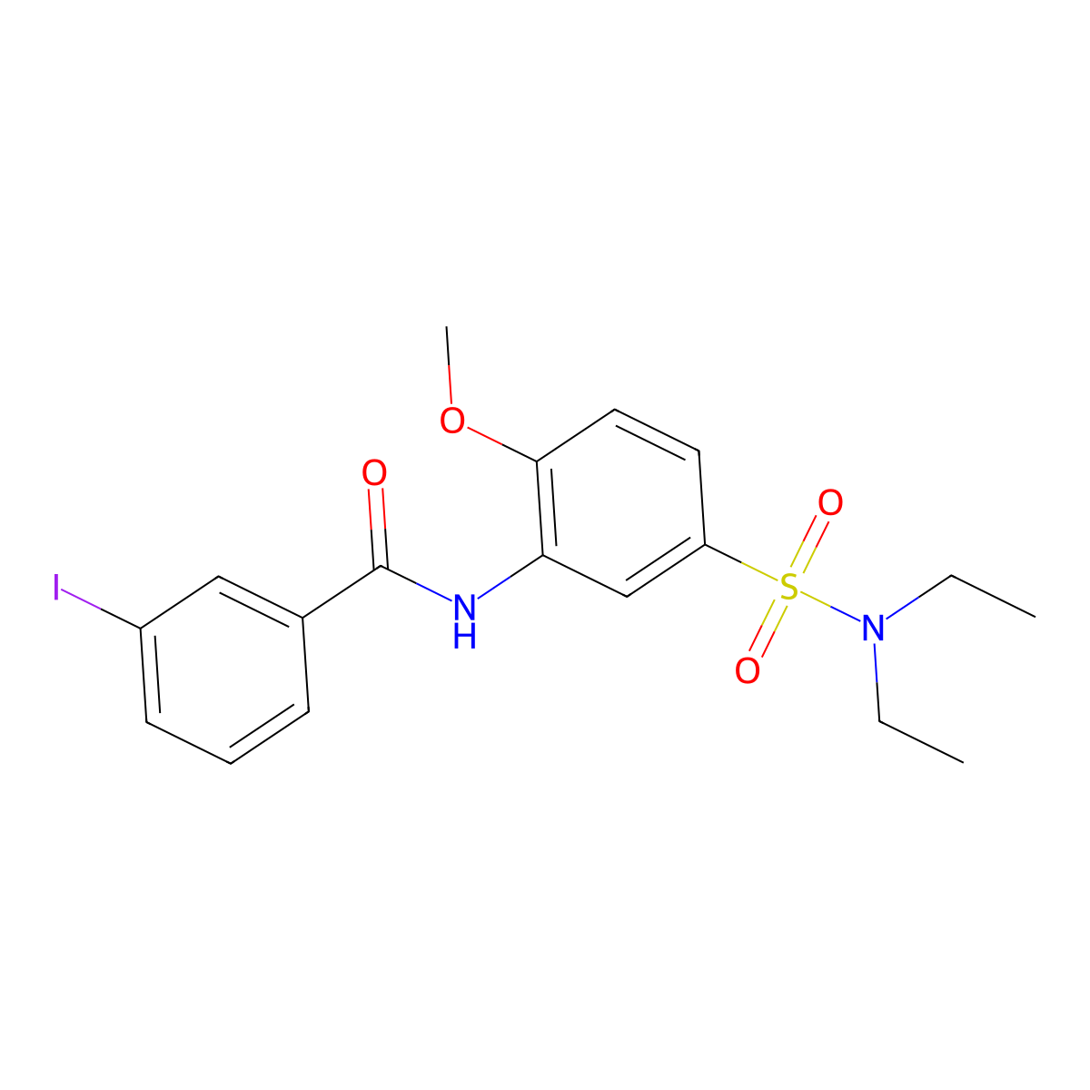 N-[5-(diethylsulfamoyl)-2-methoxyphenyl]-3-iodobenzamide molecular structure, CAS 667408-59-5