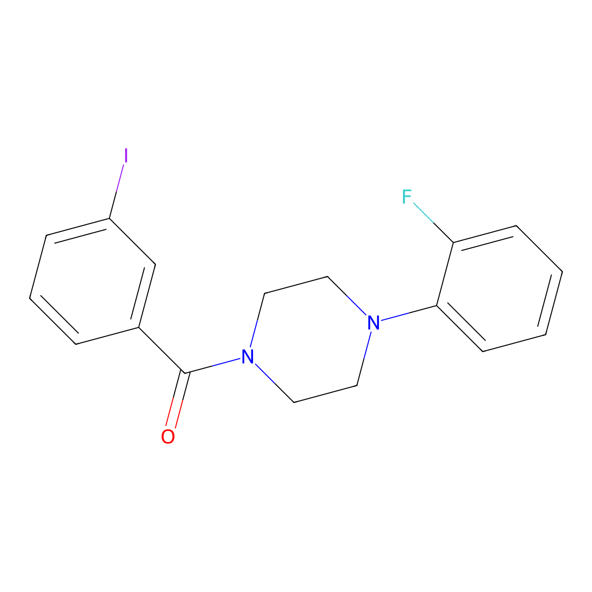 [4-(2-Fluorophenyl)piperazin-1-yl]-(3-iodophenyl)methanone molecular structure, CAS 667408-60-8