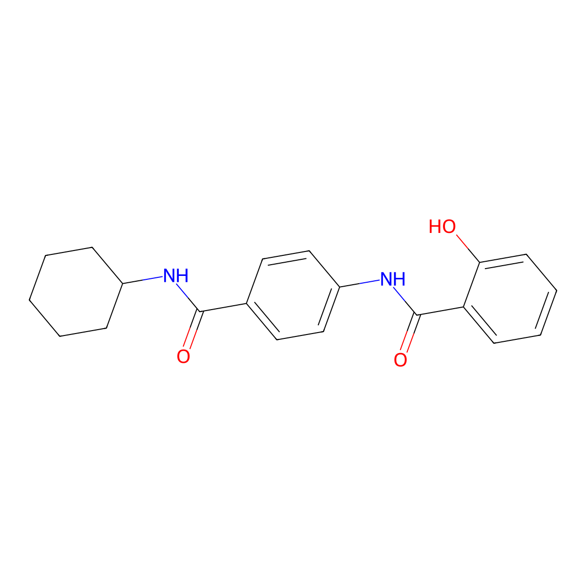 N-[4-(cyclohexylcarbamoyl)phenyl]-2-hydroxybenzamide molecular structure, CAS 667408-67-5