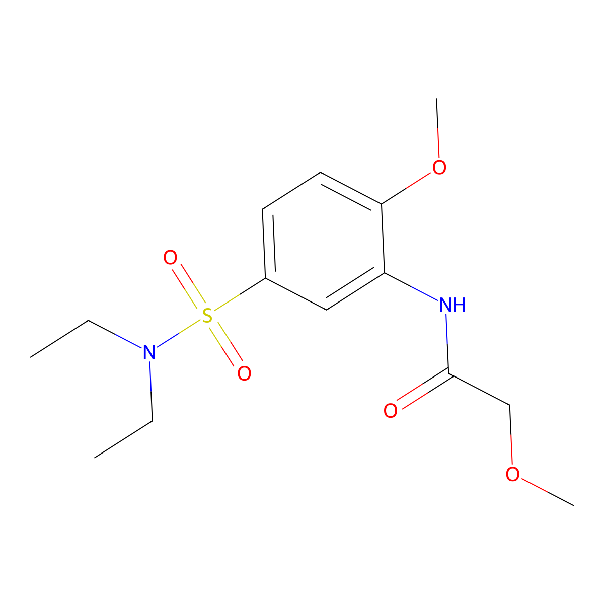 N-[5-(diethylsulfamoyl)-2-methoxyphenyl]-2-methoxyacetamide molecular structure, CAS 667408-68-6