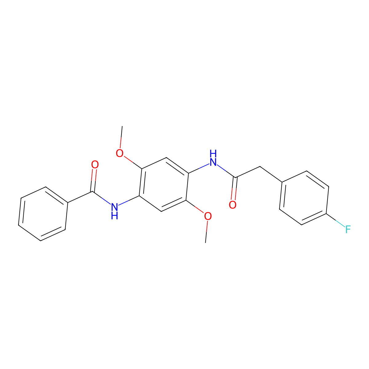 N-[4-[[2-(4-fluorophenyl)acetyl]amino]-2,5-dimethoxyphenyl]benzamide molecular structure, CAS 667408-74-4