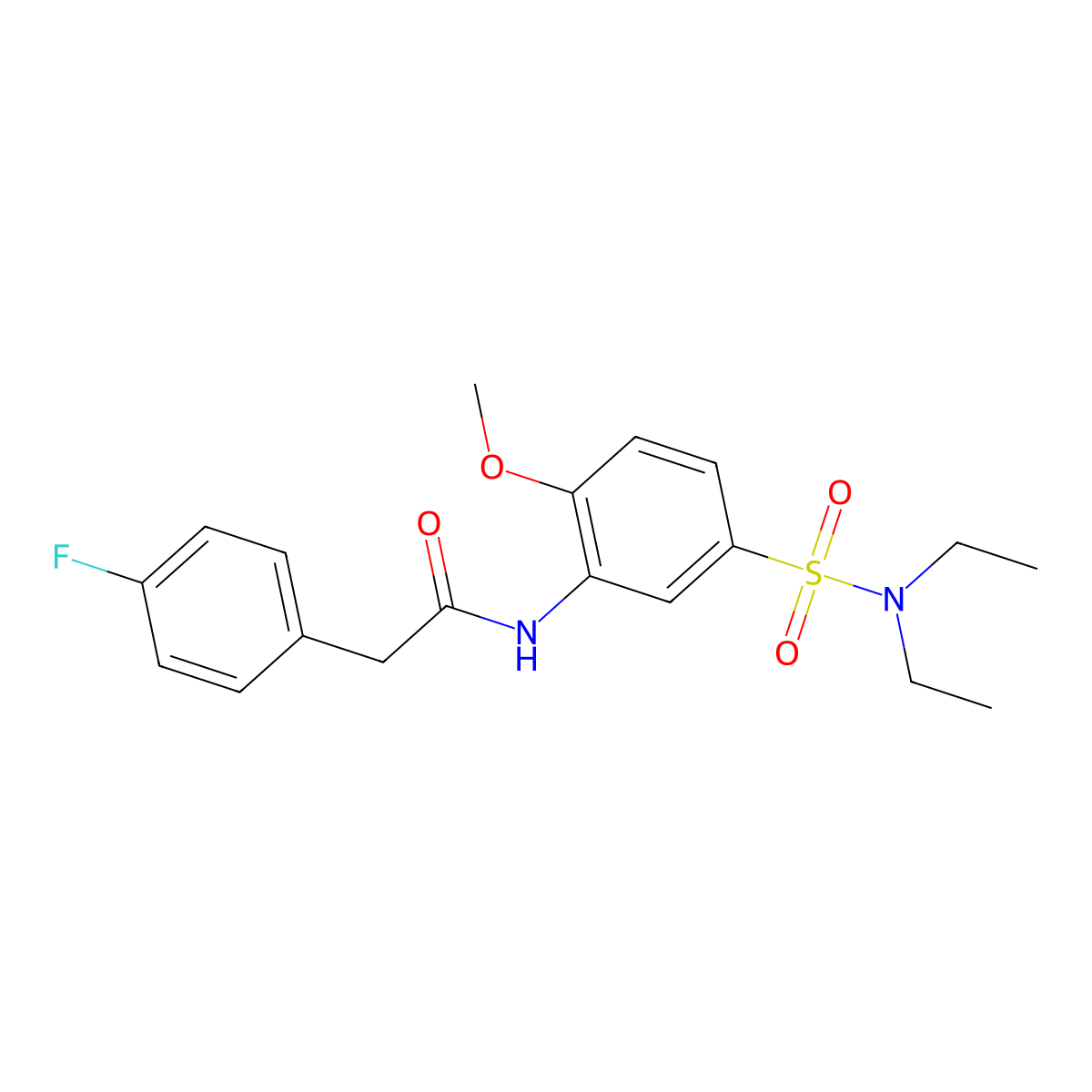 N-[5-(diethylsulfamoyl)-2-methoxyphenyl]-2-(4-fluorophenyl)acetamide molecular structure, CAS 667408-75-5