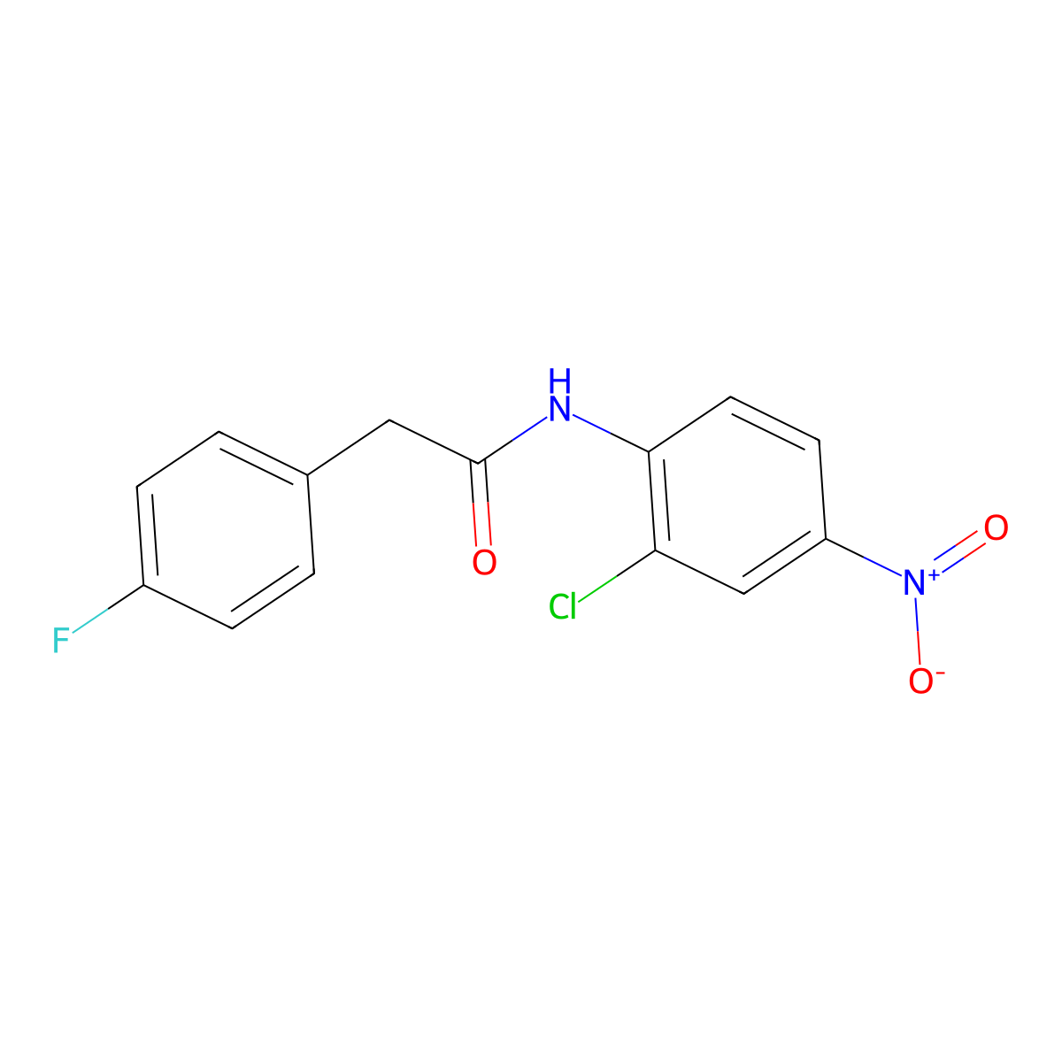N-(2-chloro-4-nitrophenyl)-2-(4-fluorophenyl)acetamide molecular structure, CAS 667408-84-6