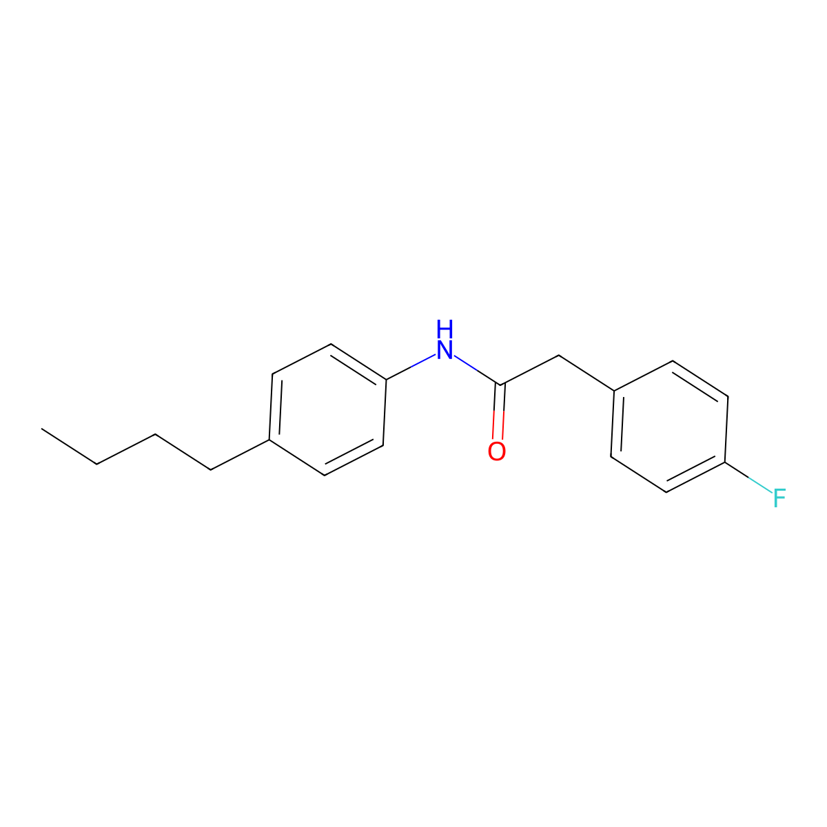 N-(4-butylphenyl)-2-(4-fluorophenyl)acetamide molecular structure, CAS 667408-86-8