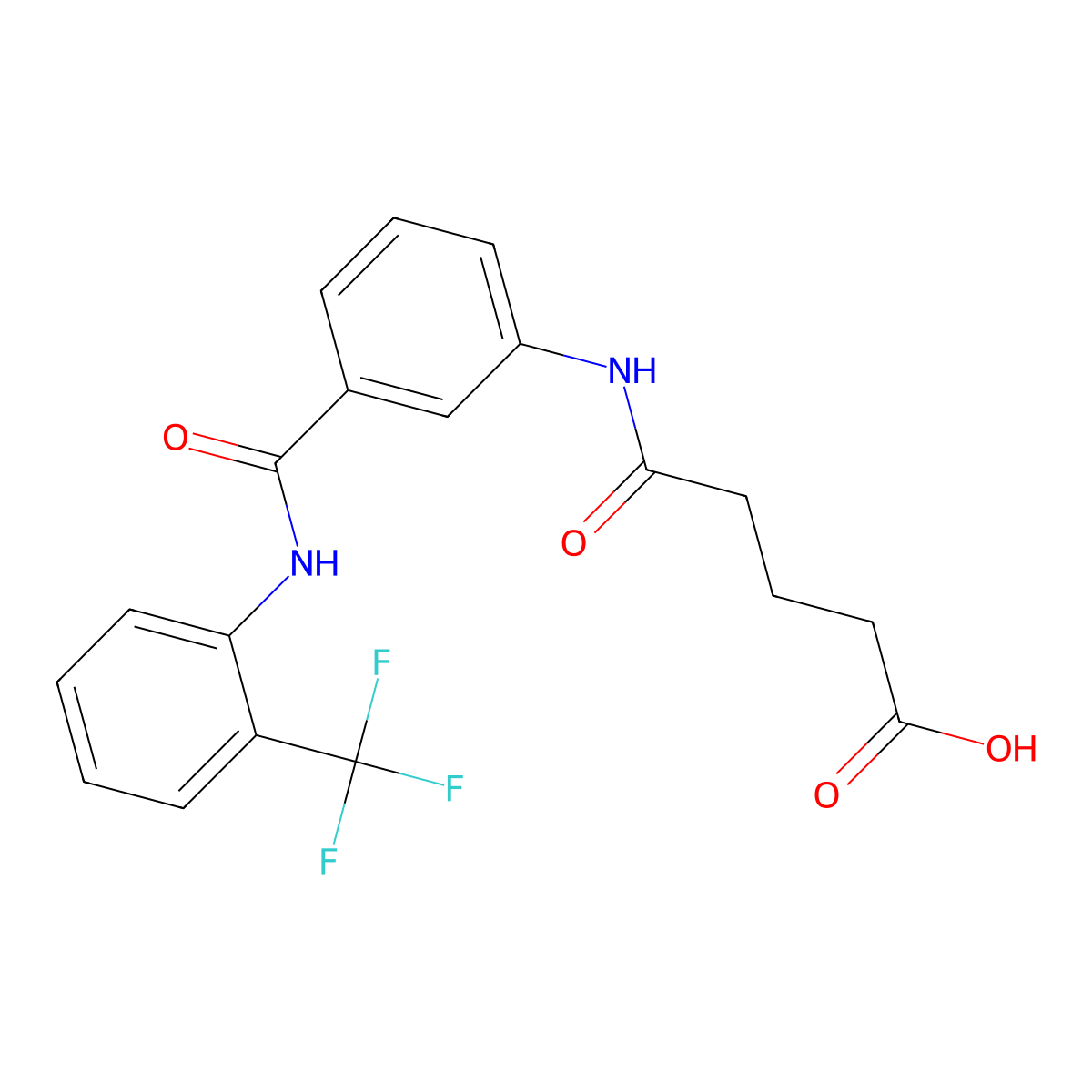 5-Oxo-5-((3-((2-(trifluoromethyl)phenyl)carbamoyl)phenyl)amino)pentanoic acid molecular structure, CAS 667408-90-4