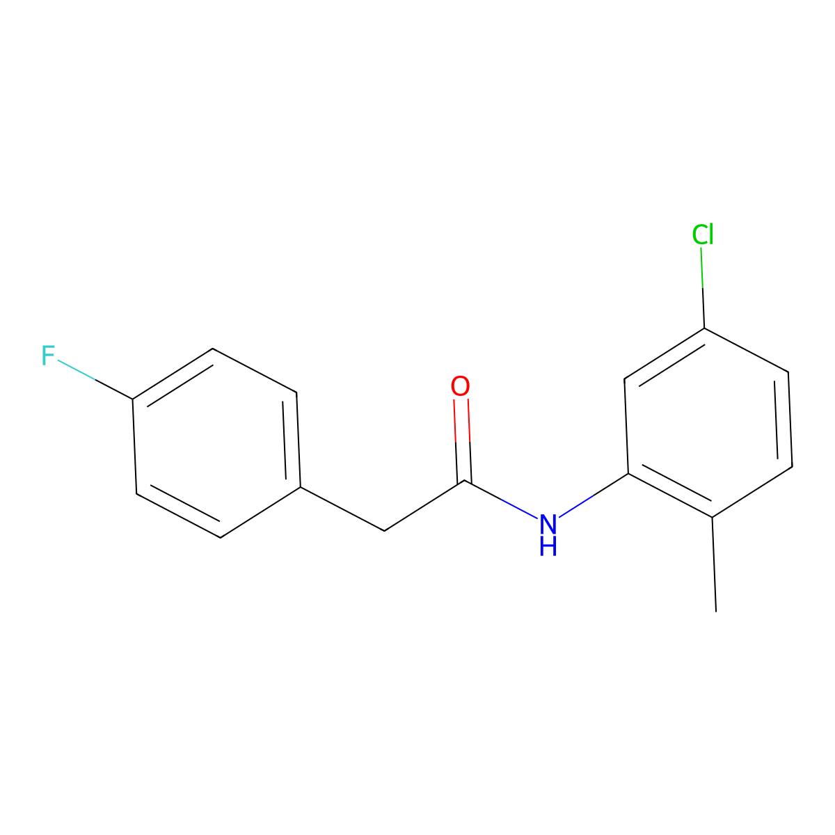 N-(5-chloro-2-methylphenyl)-2-(4-fluorophenyl)acetamide molecular structure, CAS 667408-93-7