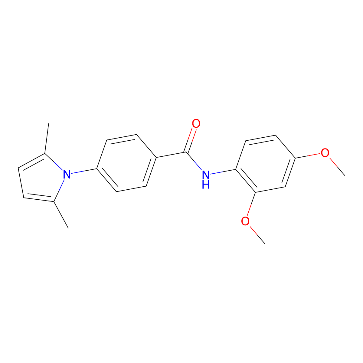 N-(2,4-dimethoxyphenyl)-4-(2,5-dimethyl-1H-pyrrol-1-yl)benzamide molecular structure, CAS 667408-96-0