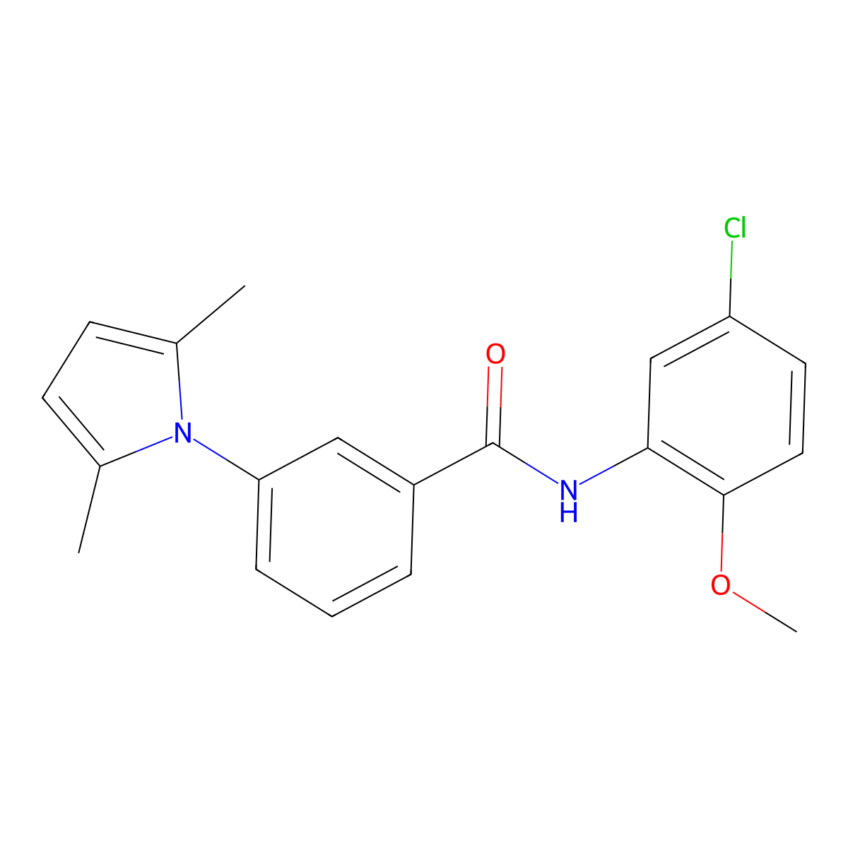 N-(5-chloro-2-methoxyphenyl)-3-(2,5-dimethylpyrrol-1-yl)benzamide molecular structure, CAS 667409-02-1