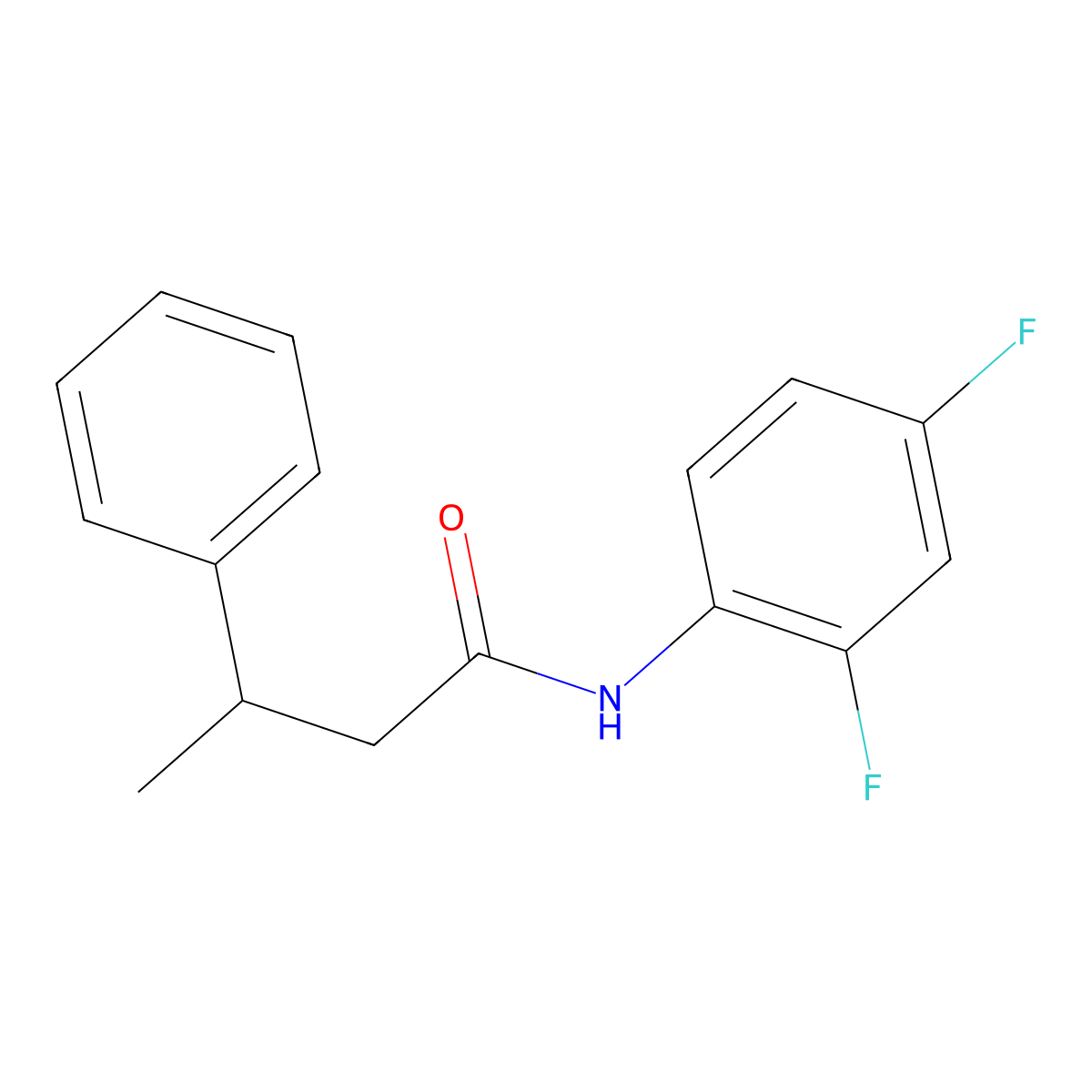 N-(2,4-difluorophenyl)-3-phenylbutanamide molecular structure, CAS 667409-03-2