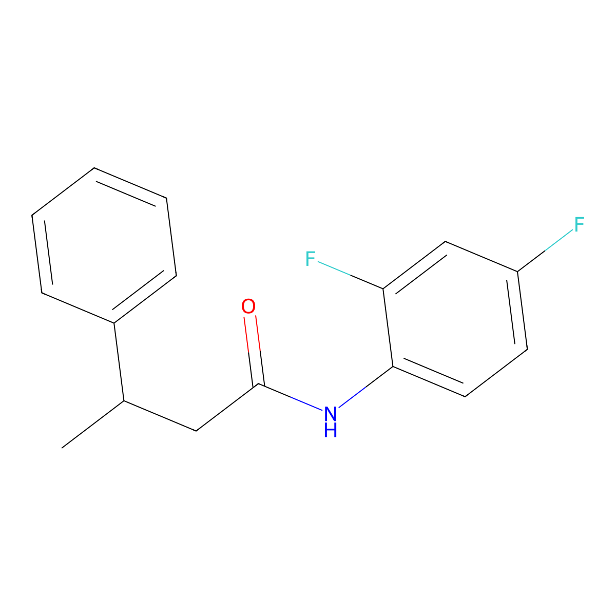 N-(2,4-difluorophenyl)-3-phenylbutanamide molecular structure, CAS 667409-03-2