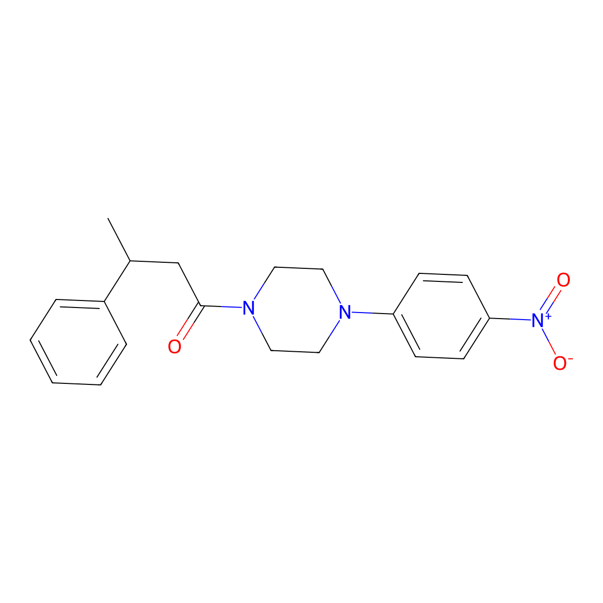1-[4-(4-Nitrophenyl)piperazin-1-yl]-3-phenylbutan-1-one molecular structure, CAS 667409-05-4