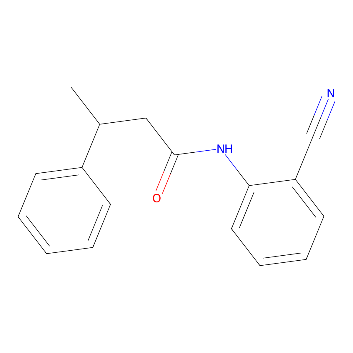 N-(2-cyanophenyl)-3-phenylbutanamide molecular structure, CAS 667409-07-6