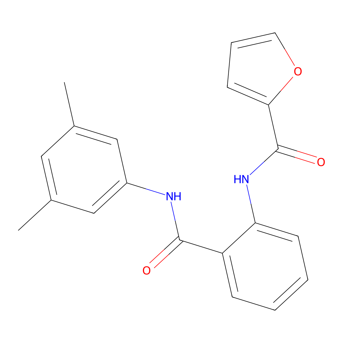 N-[2-[(3,5-dimethylphenyl)carbamoyl]phenyl]furan-2-carboxamide molecular structure, CAS 667409-08-7