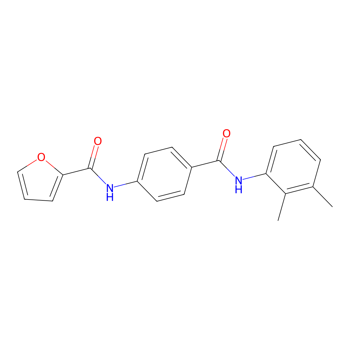 N-[4-[(2,3-dimethylphenyl)carbamoyl]phenyl]furan-2-carboxamide molecular structure, CAS 667409-10-1