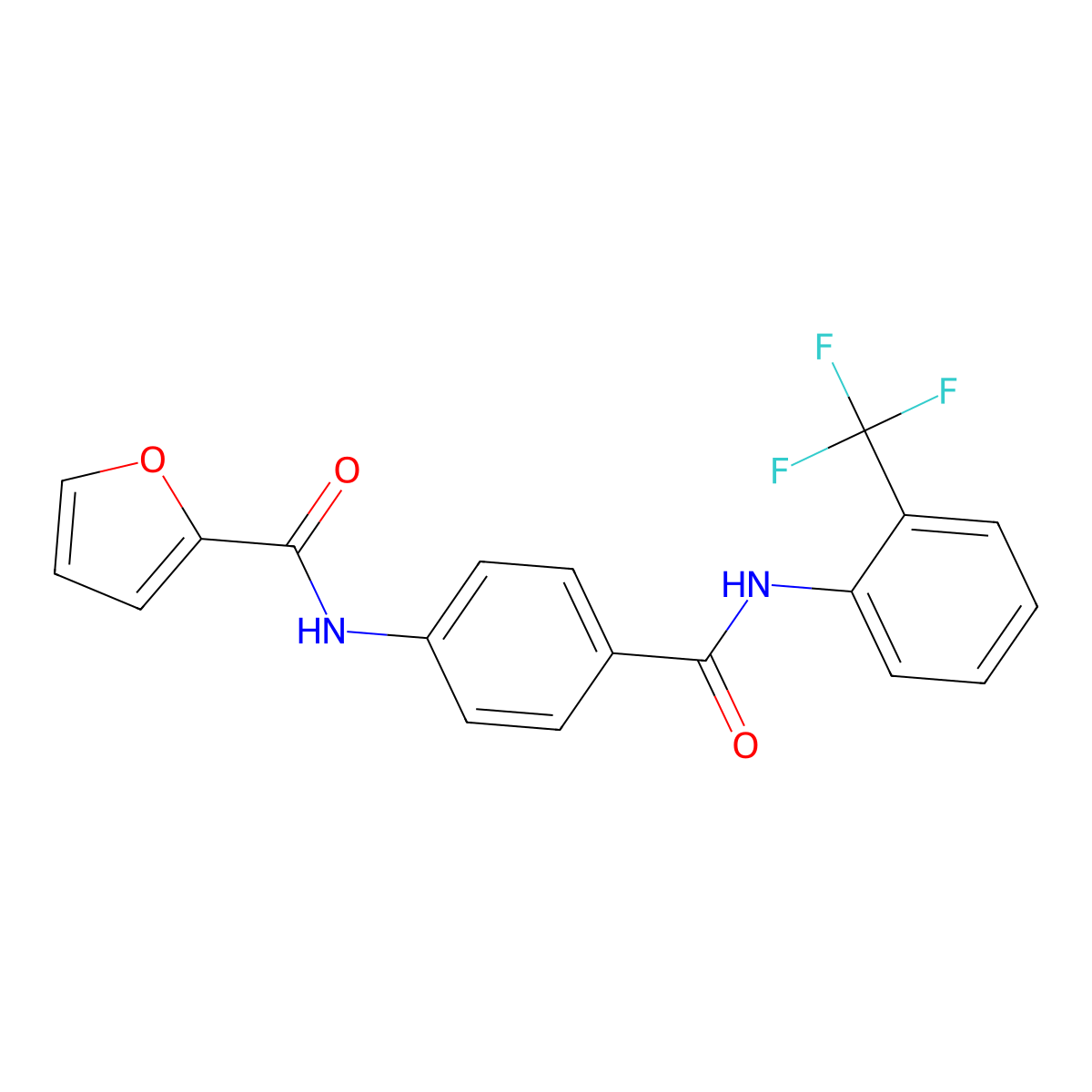 N-(4-{[2-(trifluoromethyl)anilino]carbonyl}phenyl)-2-furamide molecular structure, CAS 667409-12-3