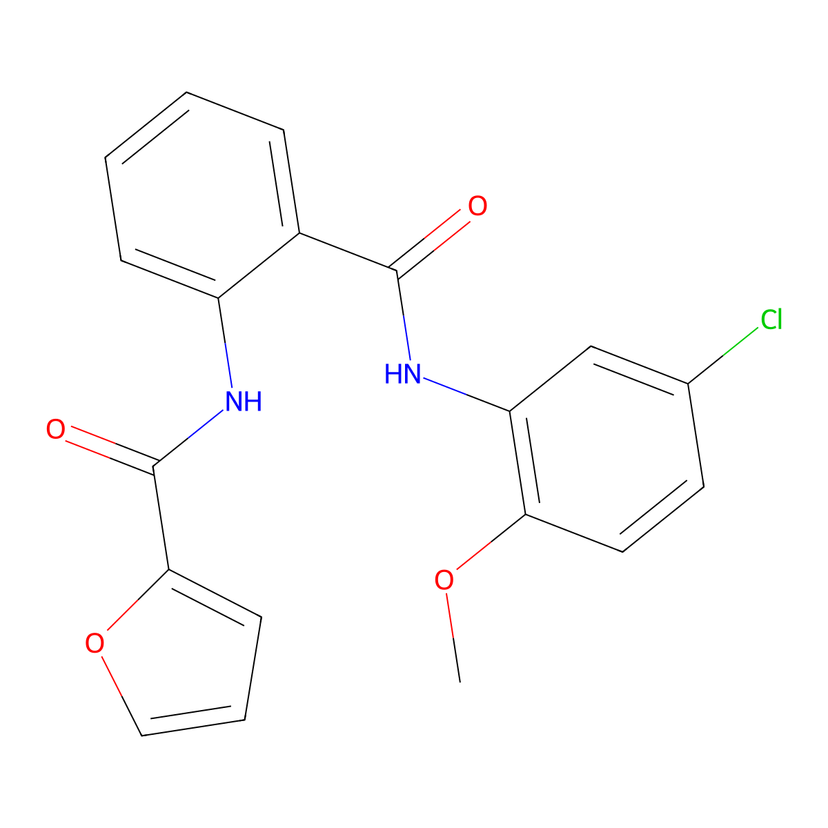 N-{2-[(5-chloro-2-methoxyanilino)carbonyl]phenyl}-2-furamide molecular structure, CAS 667409-16-7
