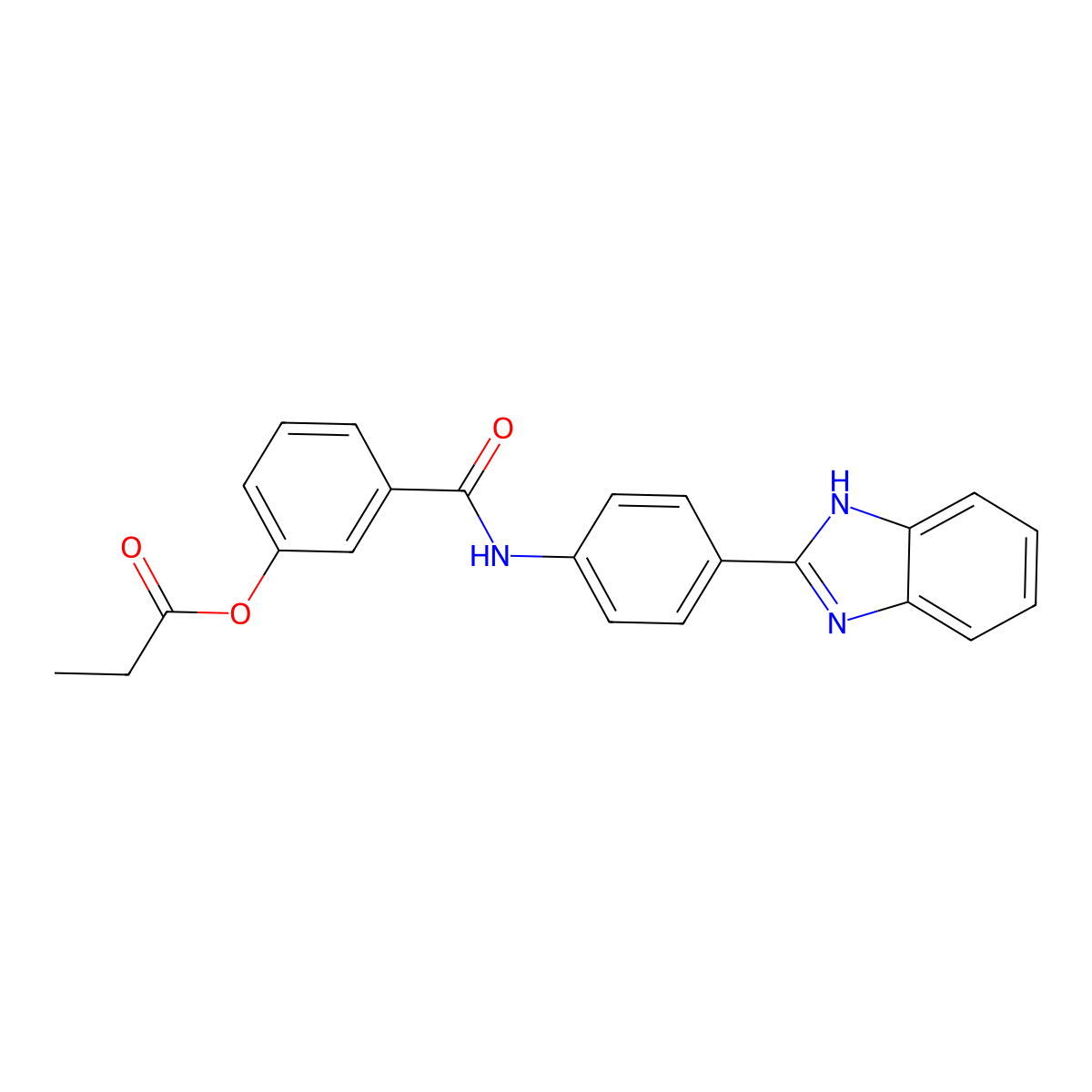 3-{[4-(1H-benzimidazol-2-yl)phenyl]carbamoyl}phenyl propanoate molecular structure, CAS 667409-59-8