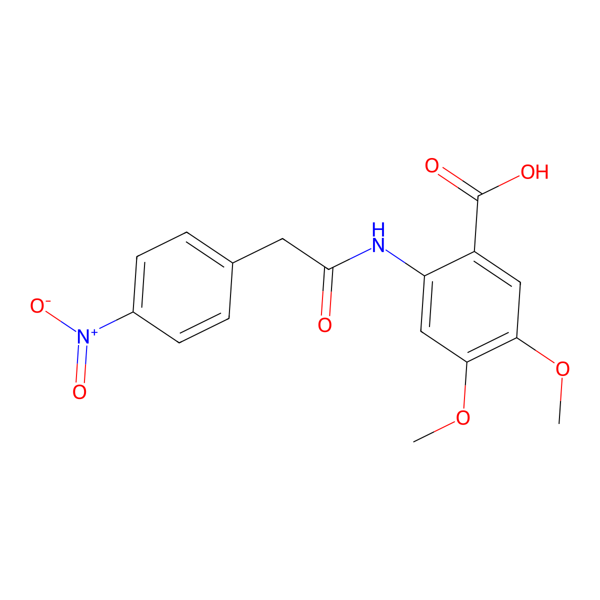 4,5-Dimethoxy-2-{[(4-nitrophenyl)acetyl]amino}benzoic acid molecular structure, CAS 667409-65-6