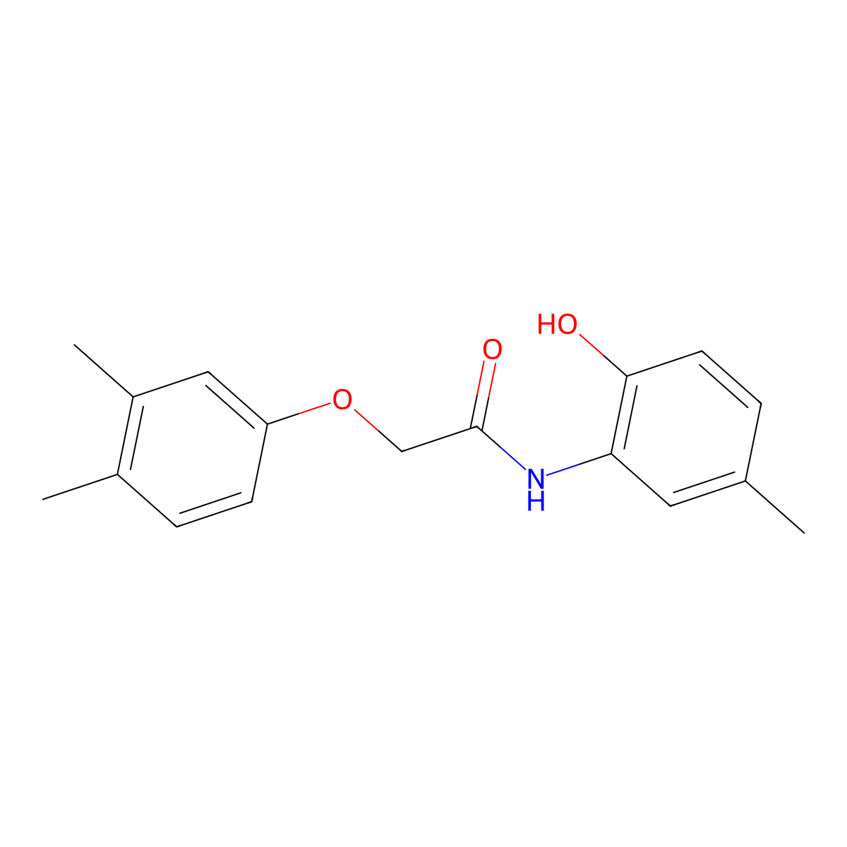2-(3,4-dimethylphenoxy)-N-(2-hydroxy-5-methylphenyl)acetamide molecular structure, CAS 667409-76-9