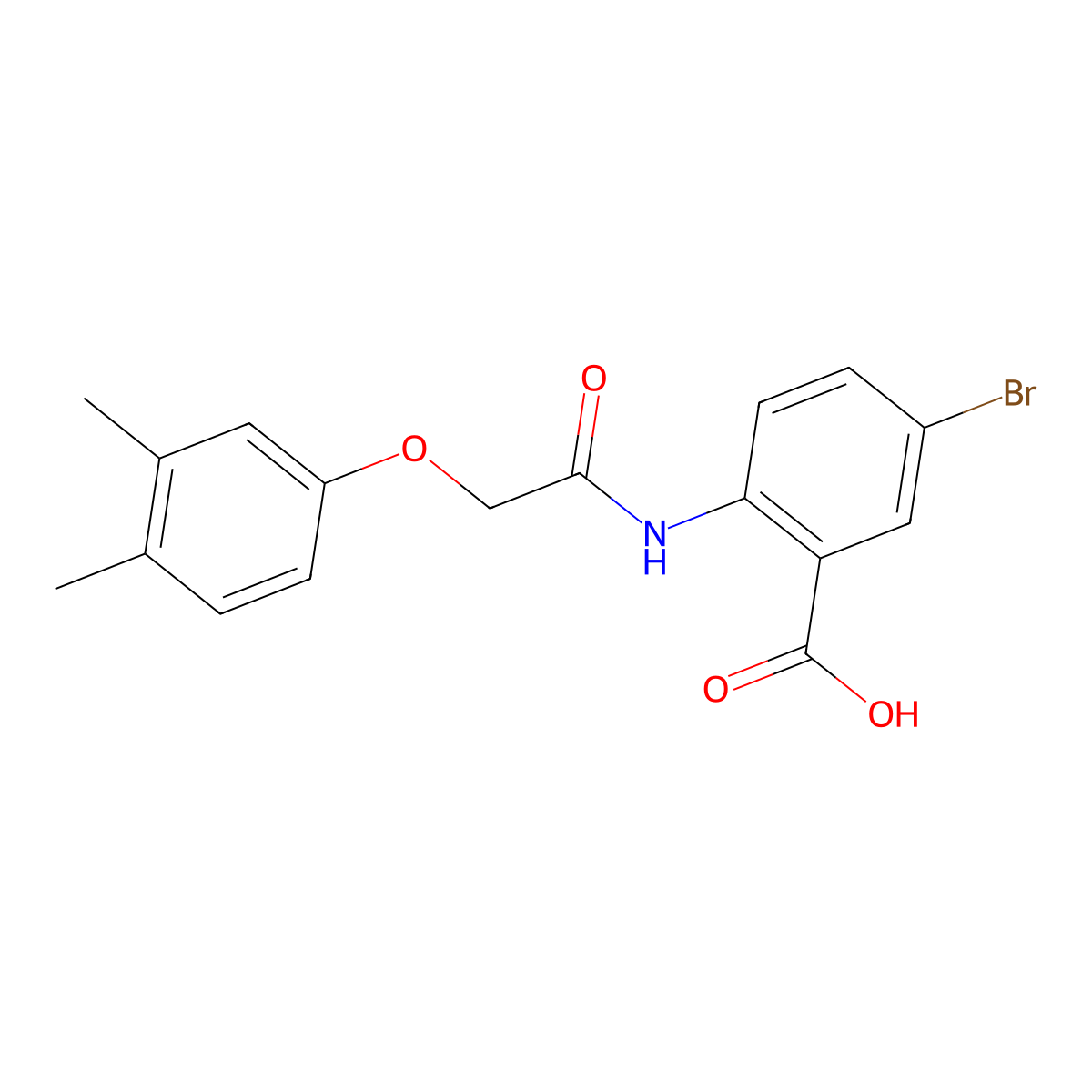 5-Bromo-2-{[(3,4-dimethylphenoxy)acetyl]amino}benzoic acid molecular structure, CAS 667409-79-2