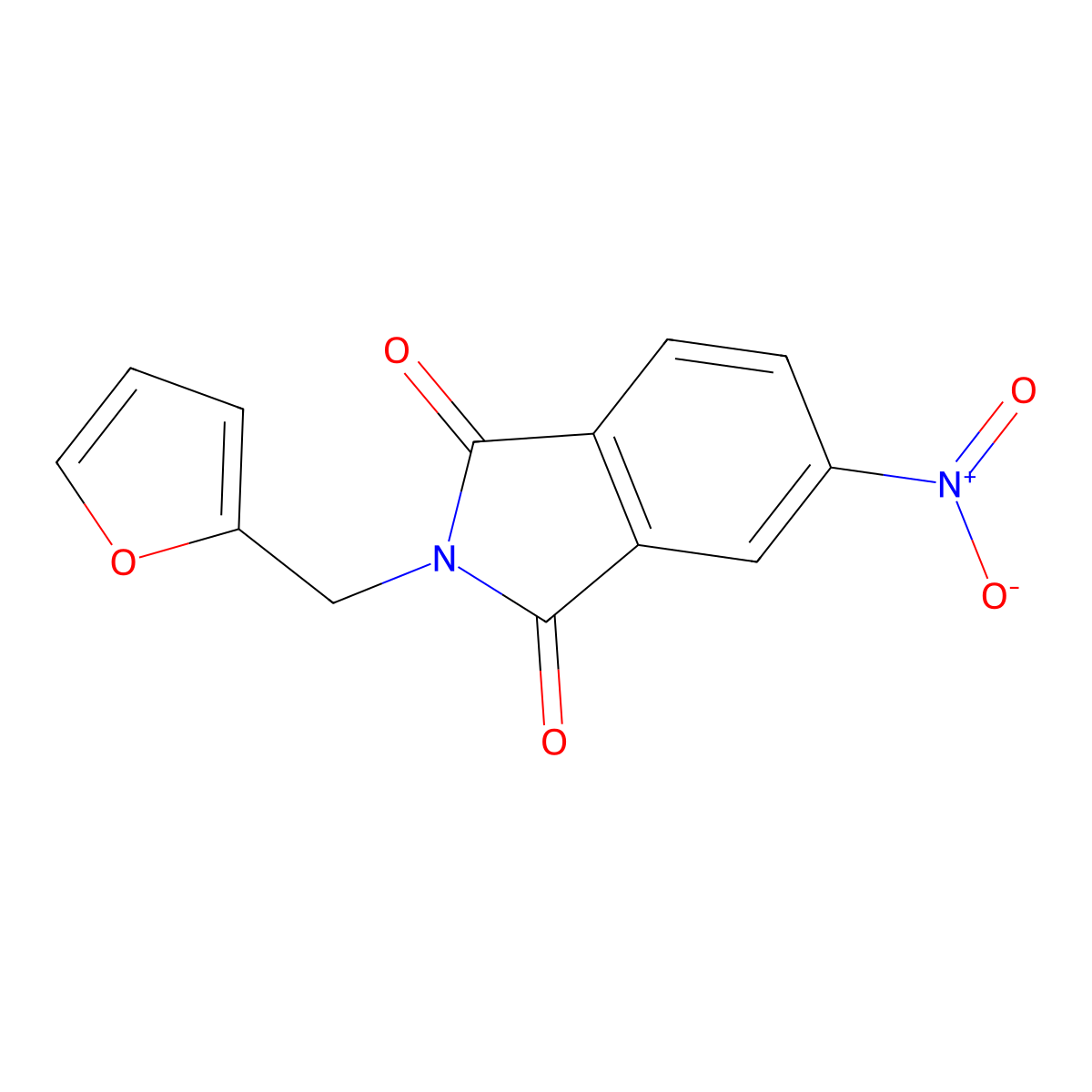 2-(Furan-2-ylmethyl)-5-nitroisoindole-1,3-dione molecular structure, CAS 667409-81-6