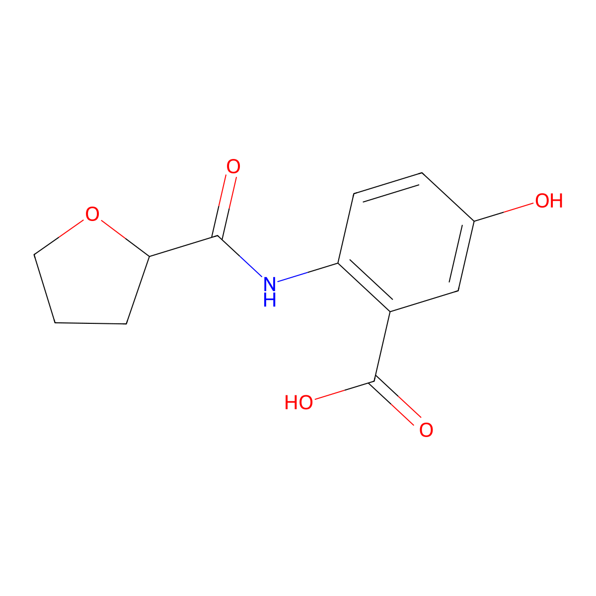 5-Hydroxy-2-(oxolane-2-carbonylamino)benzoic acid molecular structure, CAS 667409-89-4