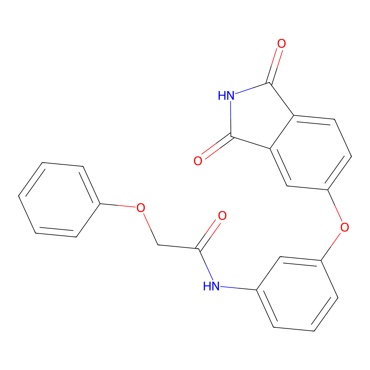 N-[3-(1,3-dioxoisoindol-5-yl)oxyphenyl]-2-phenoxyacetamide molecular structure, CAS 667409-96-3