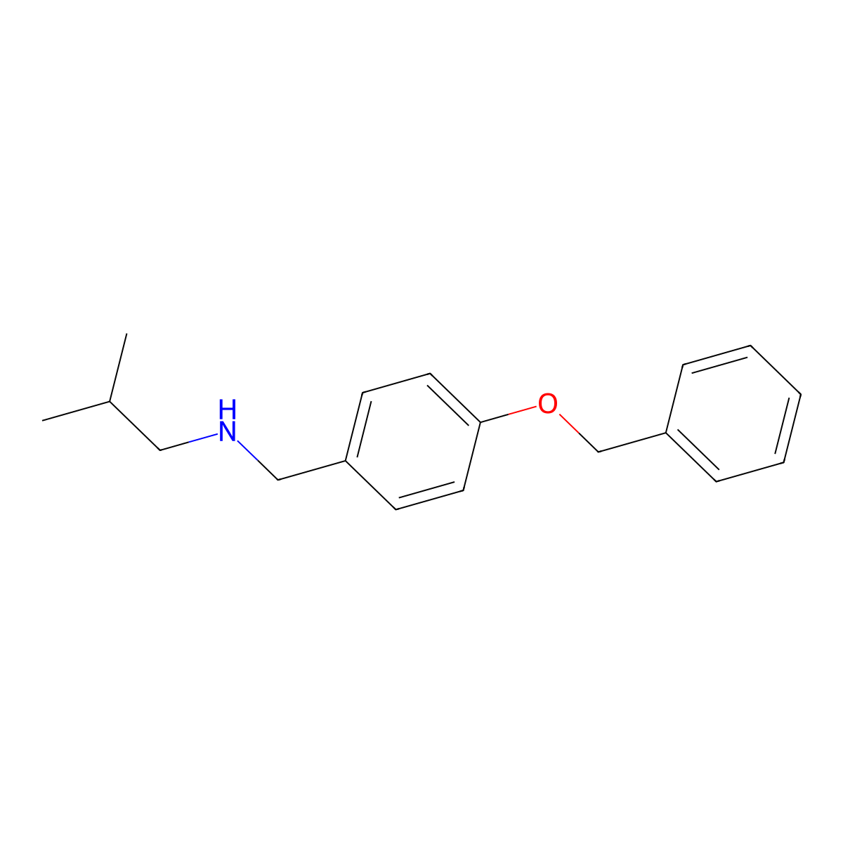 {[4-(Benzyloxy)phenyl]methyl}(2-methylpropyl)amine molecular structure, CAS 66741-83-1